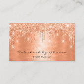 Make-up Artiest Lashes Glitter Drips Koraal Event Visitekaartje (Voorkant)