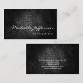 Make-up artiest lederen achtergrond minimalistisch visitekaartje (Voorkant / Achterkant)