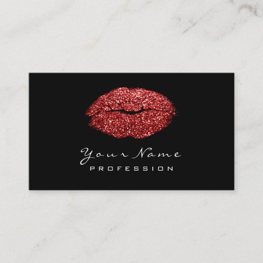 Make-up artiest lippen rode wijn lippenstift glitt visitekaartje (Voorkant)