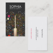 Make-up Artiest Logo Mascara Artistiek Patroon Visitekaartje (Voorkant / Achterkant)