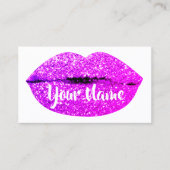 Make-up Artiest Magenta Roze Kiss Lips Suiker Glit Visitekaartje (Voorkant)