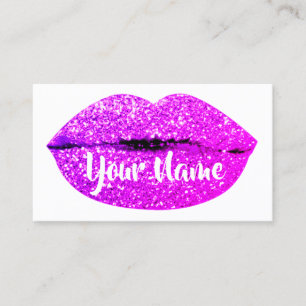 Make-up Artiest Magenta Roze Kiss Lips Suiker Glit Visitekaartje