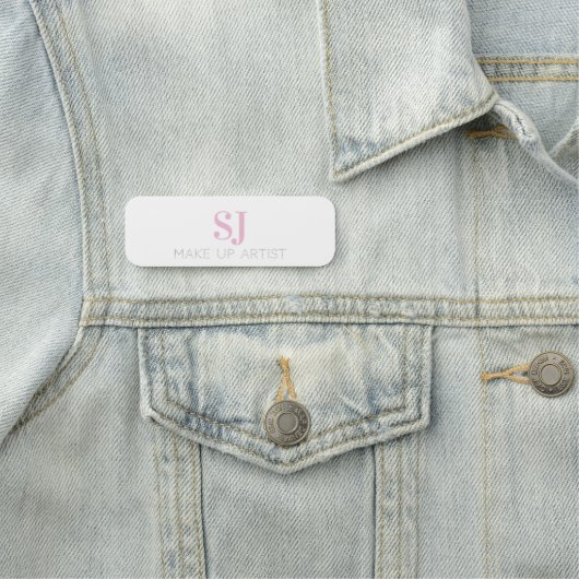 Make Up Artiest Minimal Monogram Roze Naamplaatje (In situ)