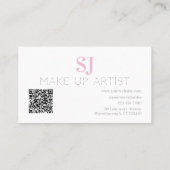 Make Up Artiest Minimal Monogram Roze Visitekaartje (Achterkant)