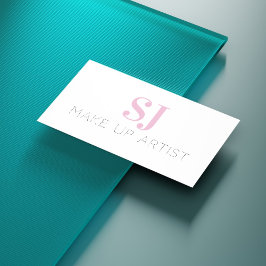 Make Up Artiest Minimal Monogram Roze Visitekaartje