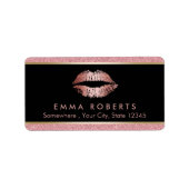 Make-up Artiest Modern Roos Gouden Glitter Lips Sa Etiket (Voorkant)