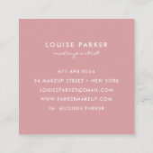 Make-up artiest moderne blush roze witte lippen ku vierkante visitekaartje (Achterkant)