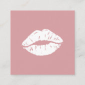 Make-up artiest moderne blush roze witte lippen ku vierkante visitekaartje (Voorkant)