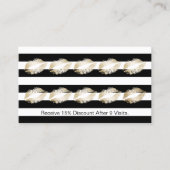 Make-up artiest moderne gouden lippen loyaliteit p klantenkaartje (Voorkant)