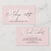 Make-up artiest moderne typografie script blush ro visitekaartje (Voorkant / Achterkant)