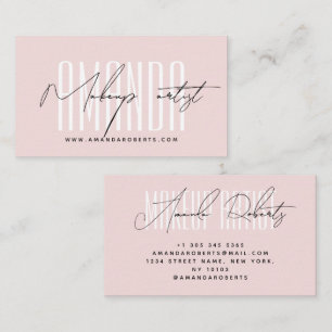 Make-up artiest moderne typografie script blush ro visitekaartje