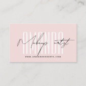 Make-up artiest moderne typografie script blush ro visitekaartje (Voorkant)