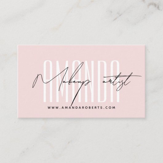 Make-up artiest moderne typografie script blush ro visitekaartje (Voorkant)