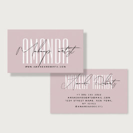 Make-up artiest moderne typografie script roze visitekaartje