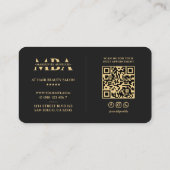 Make-up Artiest Monogram Elegant Zwart Modern Visitekaartje (Achterkant)