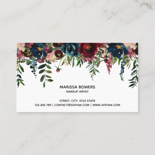 Make-up artiest Mooi Oog Schoonheid Bourgondië Blo Visitekaartje (Achterkant)