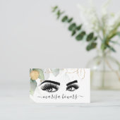 Make-up artiest Mooi Oog Schoonheid Groen Bloemen Visitekaartje (Staand voorkant)