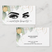 Make-up artiest Mooi Oog Schoonheid Groen Bloemen Visitekaartje (Voorkant / Achterkant)