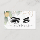Make-up artiest Mooi Oog Schoonheid Groen Bloemen Visitekaartje (Voorkant)