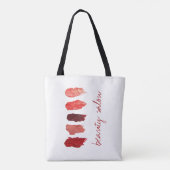 Make-up artiest naam lippenstift kleuren stalen tote bag (Achterkant)