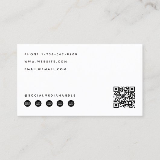 Make-up Artiest Nail Photo Social Media QR Code Lo Visitekaartje (Achterkant)