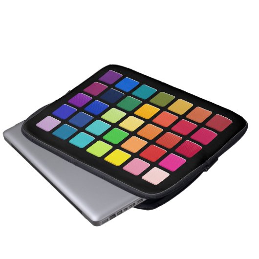 Make-up Artiest Oogschaduw Pallete Rainbow Grid Laptop Sleeve (Voorkant onderkant)