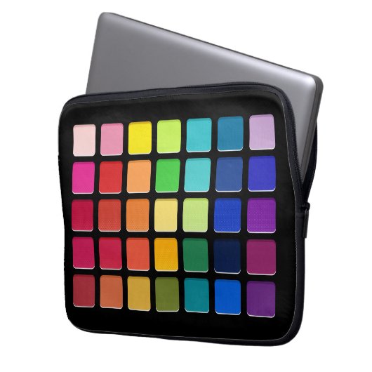 Make-up Artiest Oogschaduw Pallete Rainbow Grid Laptop Sleeve (Voorkant Links)