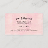 Make-up artiest parel roze lippenstift kus cosmeto visitekaartje (Achterkant)