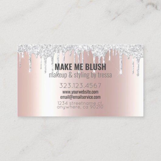 Make-up Artiest Platinum Glitter Drips Metallic Pi Visitekaartje (Achterkant)
