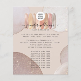 Make-up Artiest Promotionele Elegante Glitterij Lo Flyer