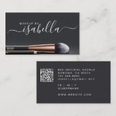 Make-up Artiest QR Code Houtskool Zwart Visitekaartje (Voorkant / Achterkant)