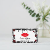 Make-up artiest rode lippen gotische schoonheid sa visitekaartje (Staand voorkant)
