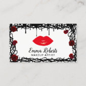 Make-up artiest rode lippen gotische schoonheid sa visitekaartje (Voorkant)