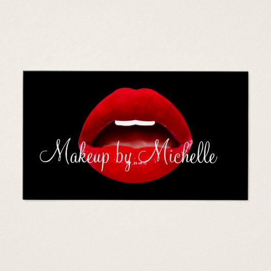 Make-up Artiest Rode Lipstick Budget Visitekaartje (Voorkant)