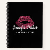 MAKE-UP ARTIEST Rode Logo Kiss Naam Notitieboek (Voorkant)