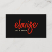 Make-up Artiest Rood Script op Black Business Visitekaartje (Voorkant)