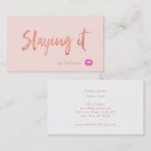 Make-up Artiest Roos Goud Slay It Hot Pink Lips Visitekaartje (Voorkant / Achterkant)