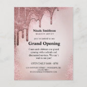 Make-up Artiest Roos Gouden Glitter Glam Grand Ope Flyer (Voorkant)