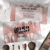 Make-up Artiest Roos Gouden Glitter + Platina Drip Visitekaartje