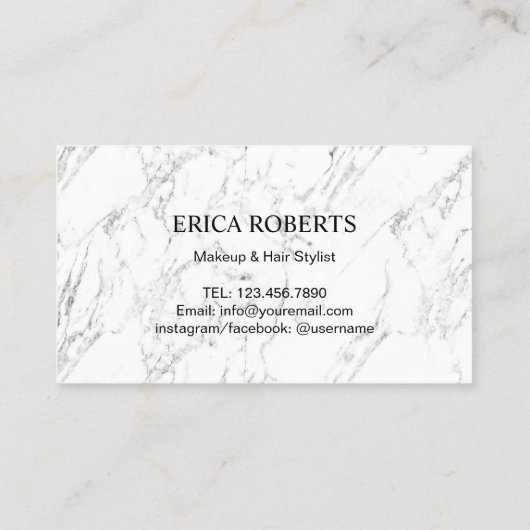 Make-up Artiest Roos Gouden Lippen Modern Marmer L Klantenkaartje (Achterkant)