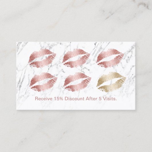 Make-up Artiest Roos Gouden Lippen Modern Marmer L Klantenkaartje (Voorkant)