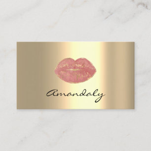 Make-up Artiest Roos Kiss Lips Golden Unique Visitekaartje