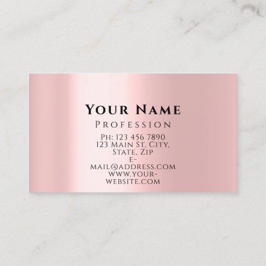 Make-up Artiest Roos Kiss Lips Rood Glam Glitter Visitekaartje (Achterkant)