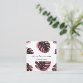 Make-up Artiest Roze en Zwart Monstera Leaf Vierkante Visitekaartje (Staand voorkant)