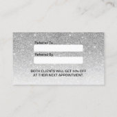 Make-up Artiest Roze Lippen Zilveren Glitter Verwi Aanbevelingskaartje (Achterkant)