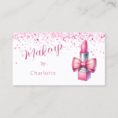 Make-up artiest roze lippenstift QR code Visitekaa Visitekaartje (Voorkant)