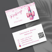 Make-up artiest roze lippenstift QR code Visitekaa Visitekaartje