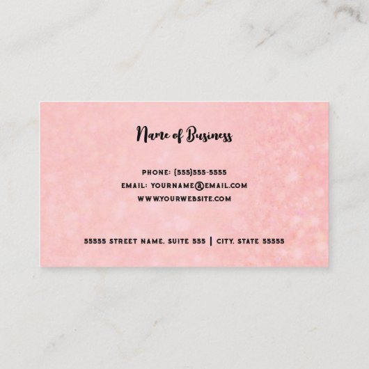 Make-up artiest roze meisje meisje cosmetoloog visitekaartje (Achterkant)