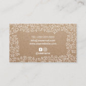 Make-up Artiest Rustieke Babys Ademhaling Bloemen  Visitekaartje (Achterkant)