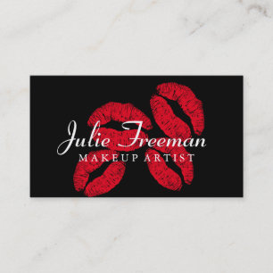 Make-up Artiest Salonkaart methete rode lippen kus Visitekaartje